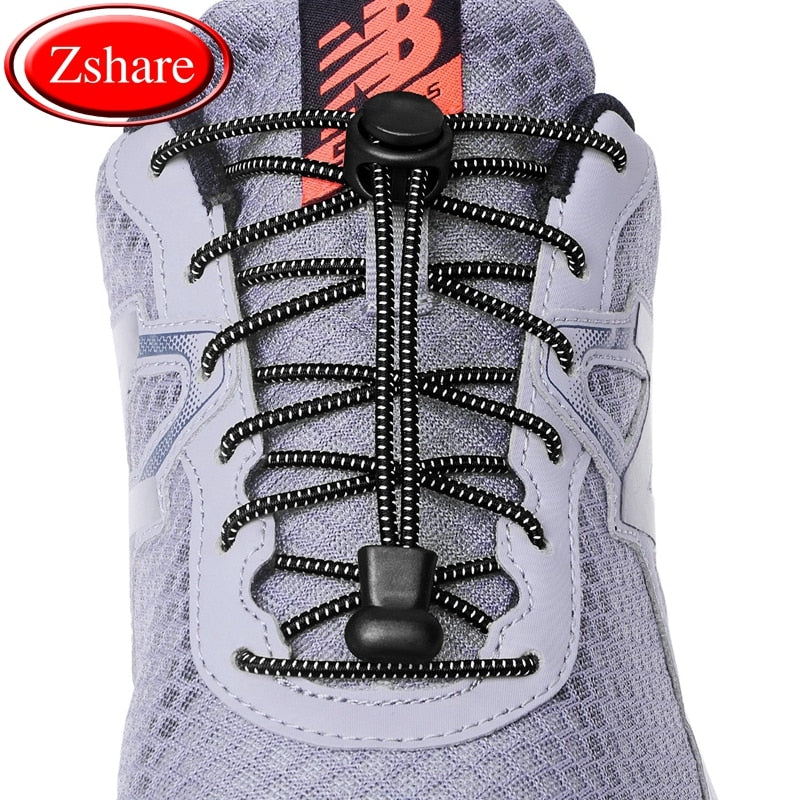 1Pair 23 colors Sneaker ShoeLaces Elastic No Tie Shoe Laces Stretching Lock Lazy laces Quick Rubber Shoelace Shoestrings