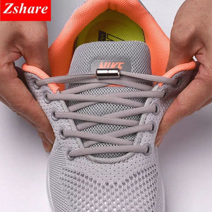 1Pair No tie Shoelaces Round Elastic Shoe