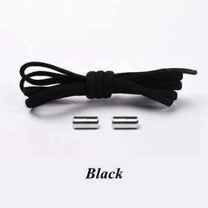 1Pair No tie Shoelaces Round Elastic Shoe