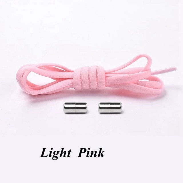 1Pair No tie Shoelaces Round Elastic Shoe