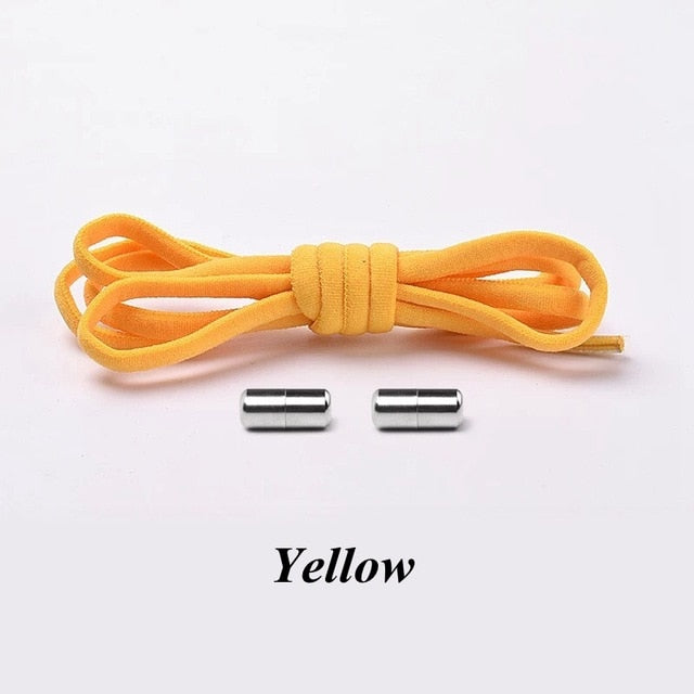 1Pair No tie Shoelaces Round Elastic Shoe