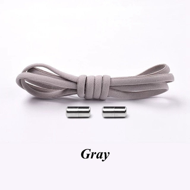 1Pair No tie Shoelaces Round Elastic Shoe