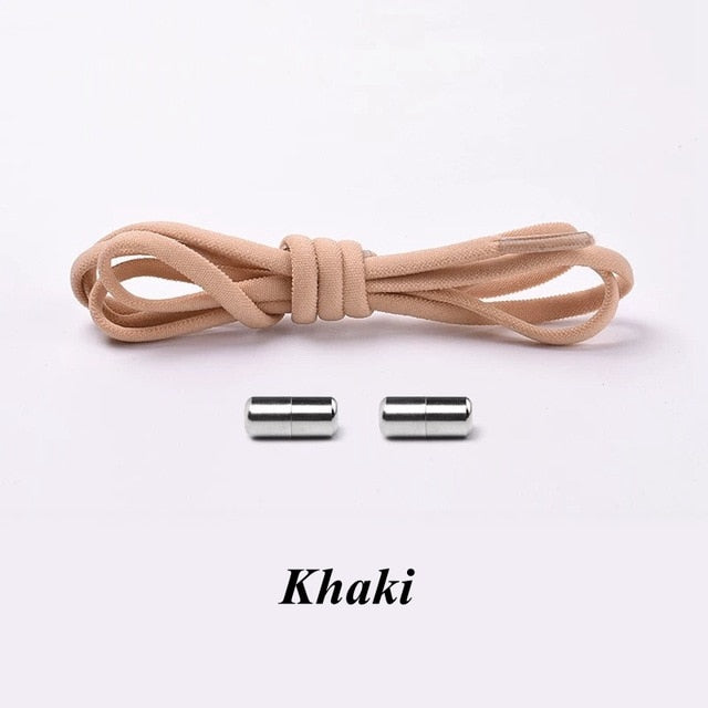 1Pair No tie Shoelaces Round Elastic Shoe