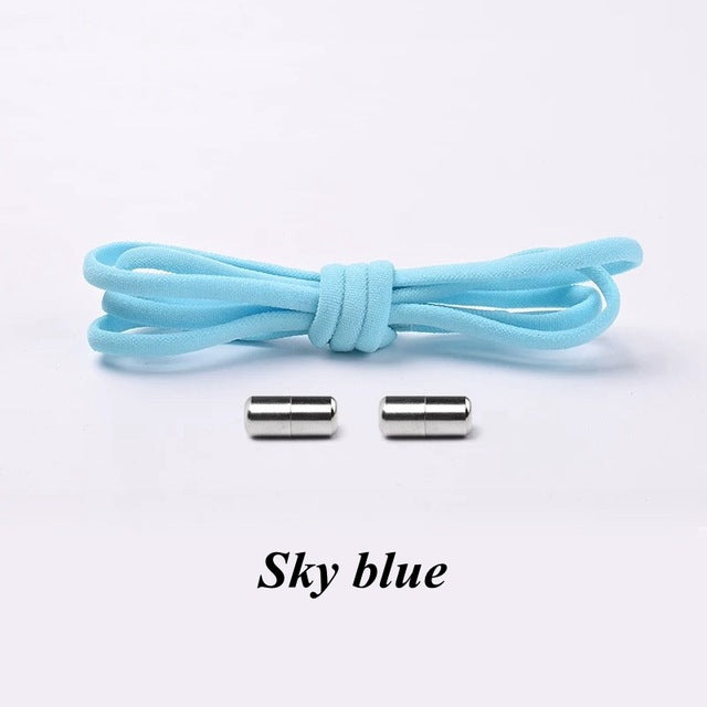 1Pair No tie Shoelaces Round Elastic Shoe