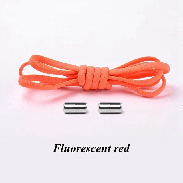 1Pair No tie Shoelaces Round Elastic Shoe