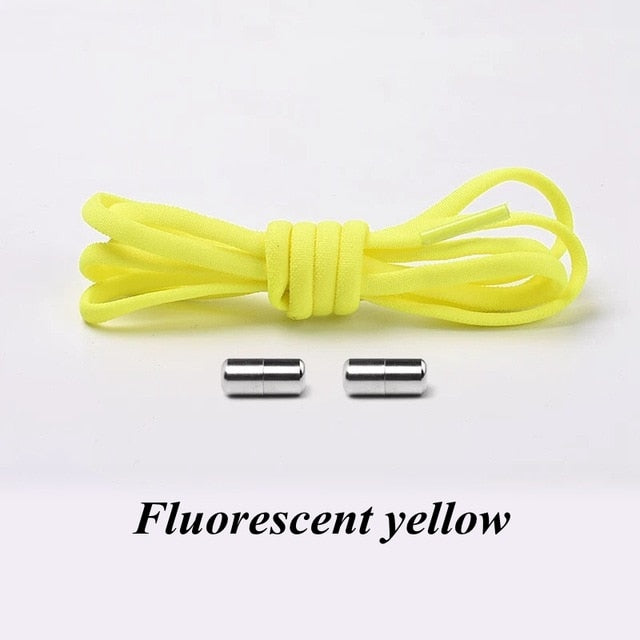 1Pair No tie Shoelaces Round Elastic Shoe