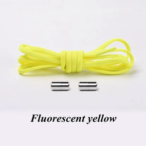 1Pair No tie Shoelaces Round Elastic Shoe