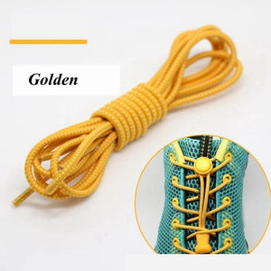 1 Pair 22 Colors Elastic Shoelaces Round Locking No Tie Shoe Laces Kids Adult Quick Lazy Laces Rubber Sneakers Shoelace T1