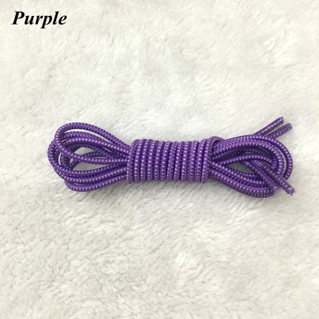 1 Pair 22 Colors Elastic Shoelaces Round Locking No Tie Shoe Laces Kids Adult Quick Lazy Laces Rubber Sneakers Shoelace T1