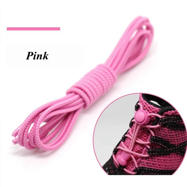 1Pair 23 colors Sneaker ShoeLaces Elastic No Tie Shoe Laces Stretching Lock Lazy laces Quick Rubber Shoelace Shoestrings