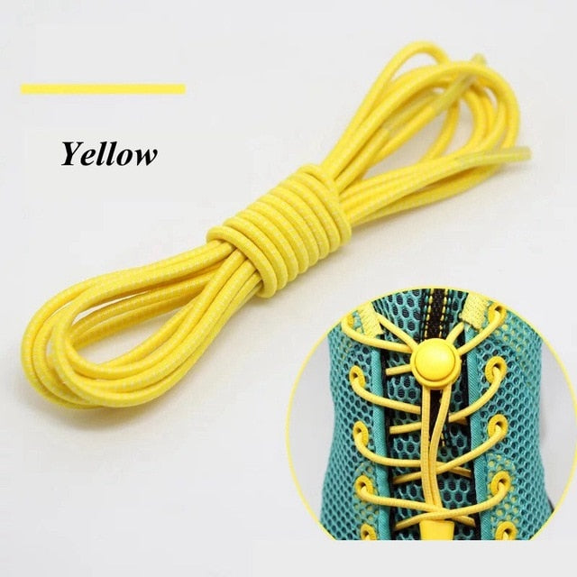 1Pair 23 colors Sneaker ShoeLaces Elastic No Tie Shoe Laces Stretching Lock Lazy laces Quick Rubber Shoelace Shoestrings