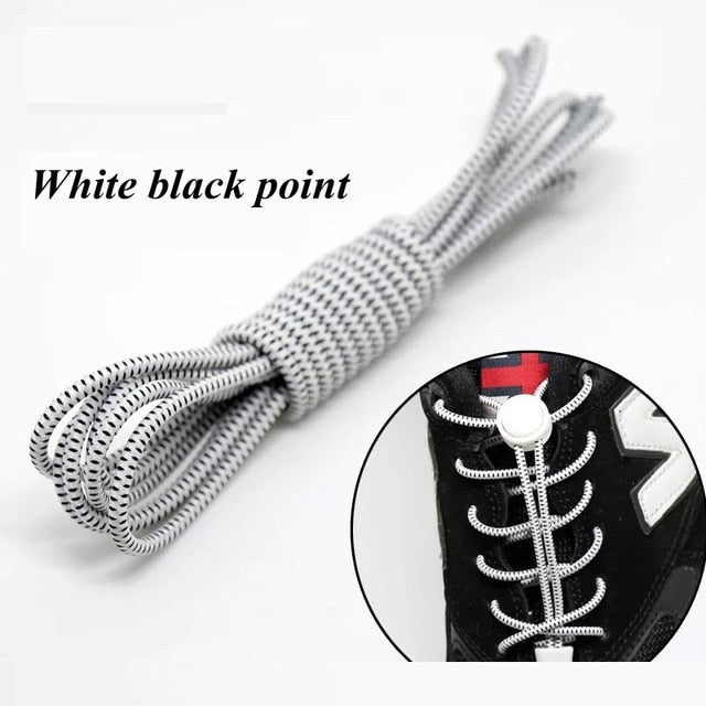 1Pair 23 colors Sneaker ShoeLaces Elastic No Tie Shoe Laces Stretching Lock Lazy laces Quick Rubber Shoelace Shoestrings