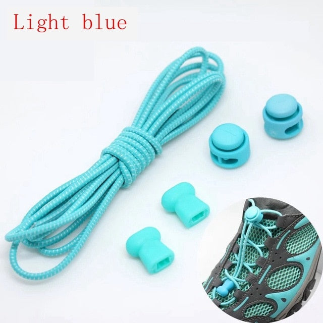 1Pair 23 colors Sneaker ShoeLaces Elastic No Tie Shoe Laces Stretching Lock Lazy laces Quick Rubber Shoelace Shoestrings