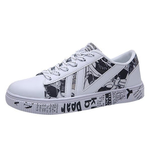 New casual Men Vulcanized Shoes Sneakers Men's Fashion Casual Lace-Up Colorful Canvas Sport Graffiti board Shoes