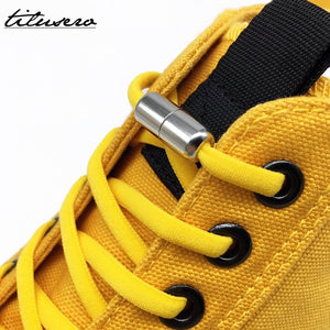 Third Version Elastic No Tie Shoelaces Metal Lock Shoe Laces For Kids Adult Sneakers Quick Shoelaces Semicircle Shoestrings F089