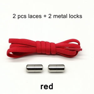 Third Version Elastic No Tie Shoelaces Metal Lock Shoe Laces For Kids Adult Sneakers Quick Shoelaces Semicircle Shoestrings F089