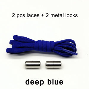 Third Version Elastic No Tie Shoelaces Metal Lock Shoe Laces For Kids Adult Sneakers Quick Shoelaces Semicircle Shoestrings F089