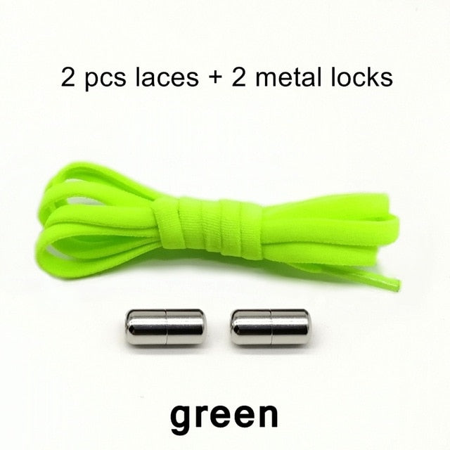 Third Version Elastic No Tie Shoelaces Metal Lock Shoe Laces For Kids Adult Sneakers Quick Shoelaces Semicircle Shoestrings F089