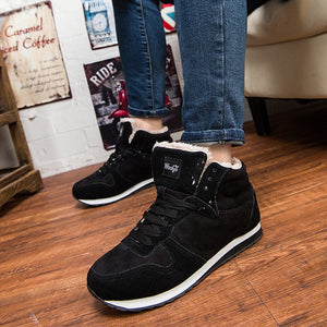 Men Shoes Winter Warm Fur Men Casual Shoes Lace Up Round Toe Casual Men Shoes Flock Footwear For Winter Man Sneakers