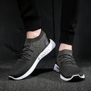 litthing Knitting Men Vulcanize Shoes New Sneakers Breathable Casual 2019 Male Air Mesh Lace Up Shoes Tenis Spring Adult Trainer