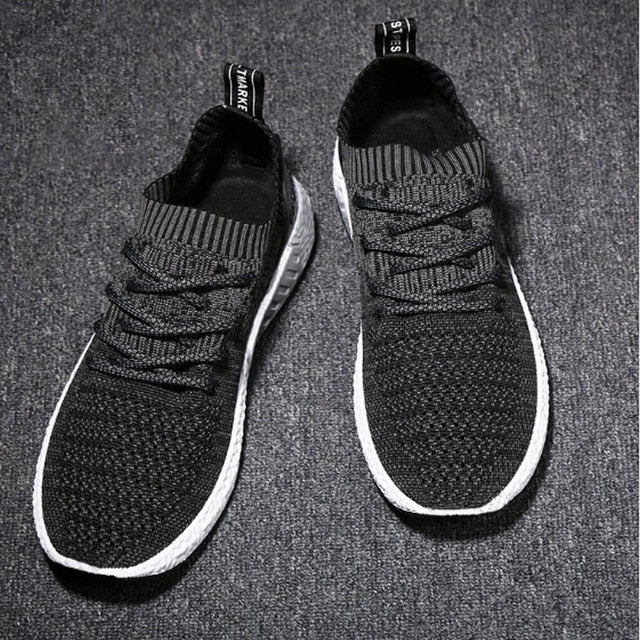 litthing Knitting Men Vulcanize Shoes New Sneakers Breathable Casual 2019 Male Air Mesh Lace Up Shoes Tenis Spring Adult Trainer