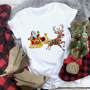 New kawaii reindeer t shirt women fashion Christmas