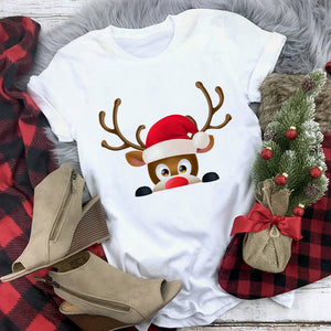 New kawaii reindeer t shirt women fashion Christmas