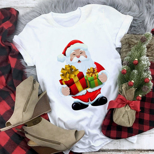 New kawaii reindeer t shirt women fashion Christmas