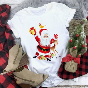 New kawaii reindeer t shirt women fashion Christmas