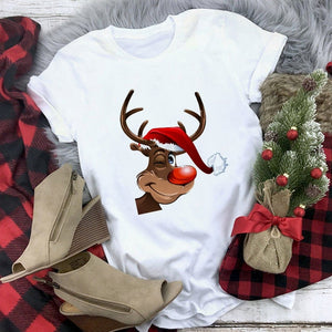 New kawaii reindeer t shirt women fashion Christmas