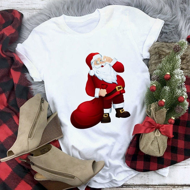 New kawaii reindeer t shirt women fashion Christmas