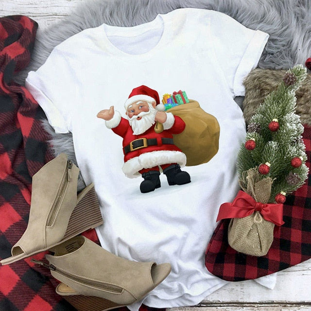 New kawaii reindeer t shirt women fashion Christmas