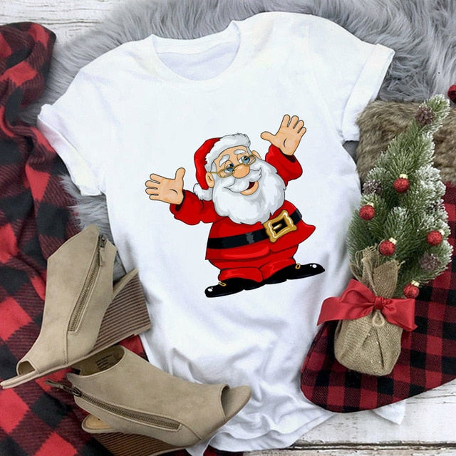 New kawaii reindeer t shirt women fashion Christmas