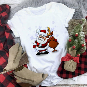 New kawaii reindeer t shirt women fashion Christmas