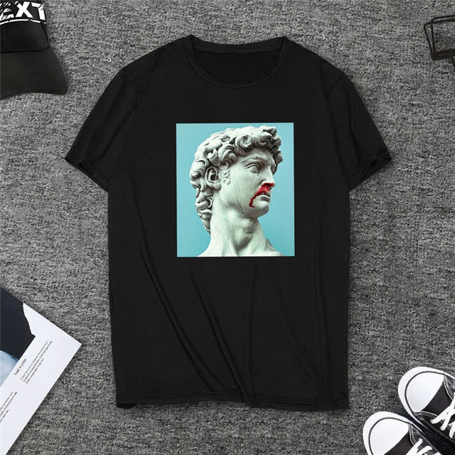 New Michelangelo David print Women t shirt tshirt Female