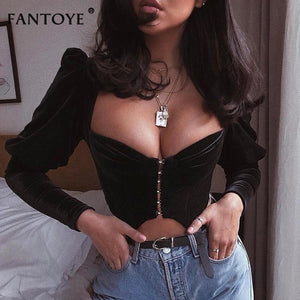 Fantoye Sexy Deep V-neck Black