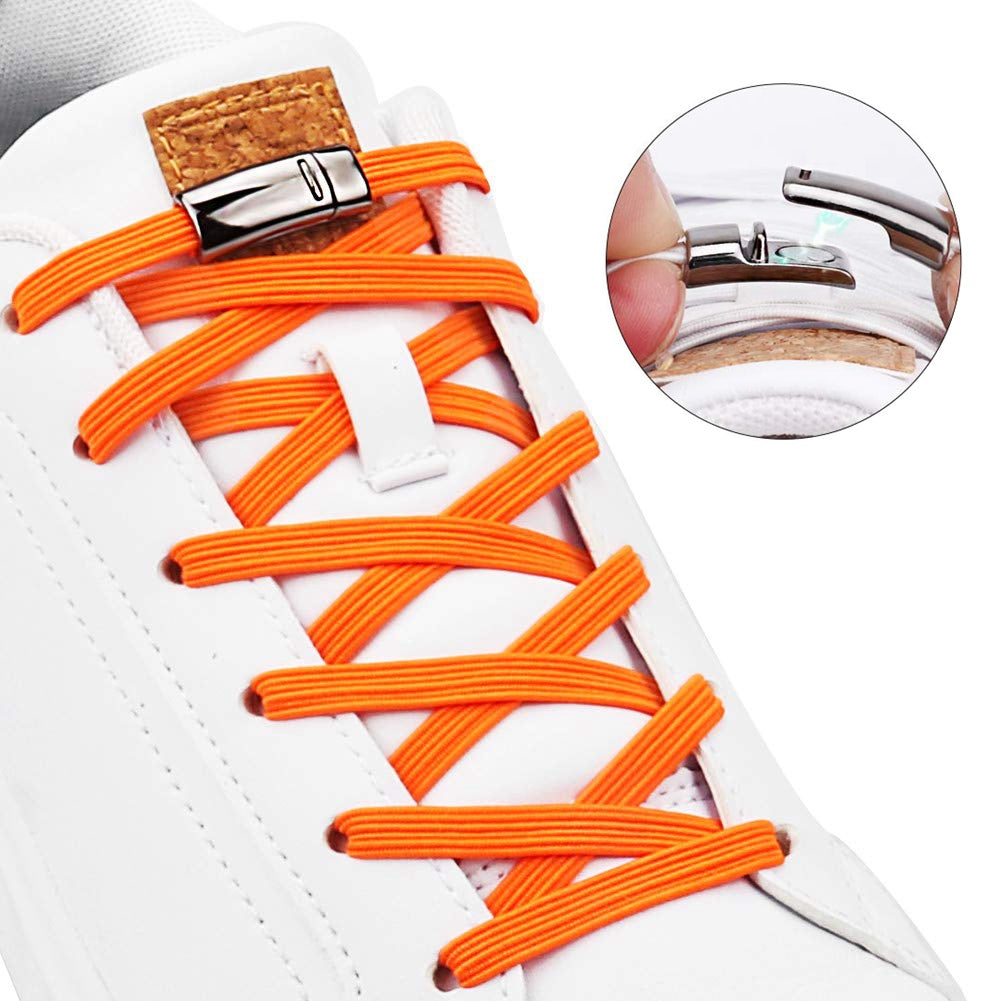 1Pair Fashion Magnetic Shoelaces Elastic No Tie Shoe Laces